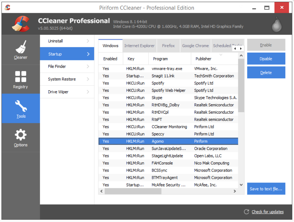 CCleaner for PC Windows2