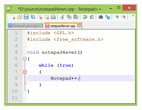 download the new version Notepad++ 8.5.6