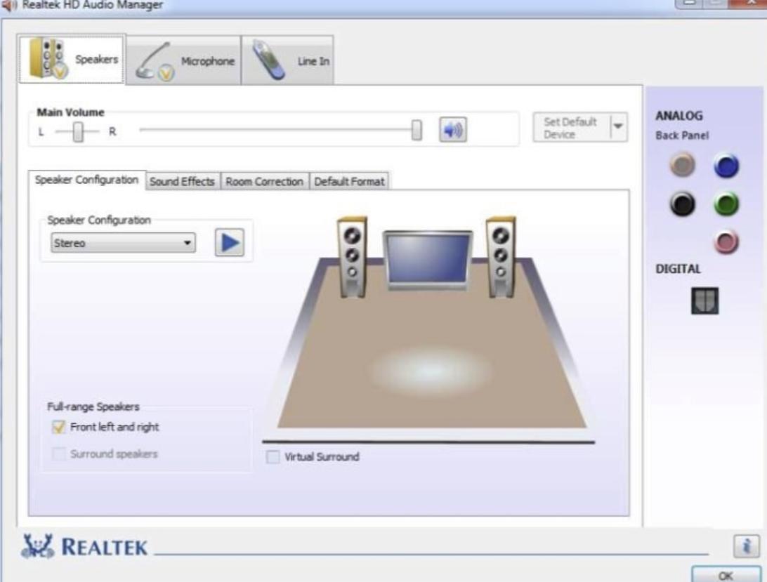 Realtek HD Audio Manager