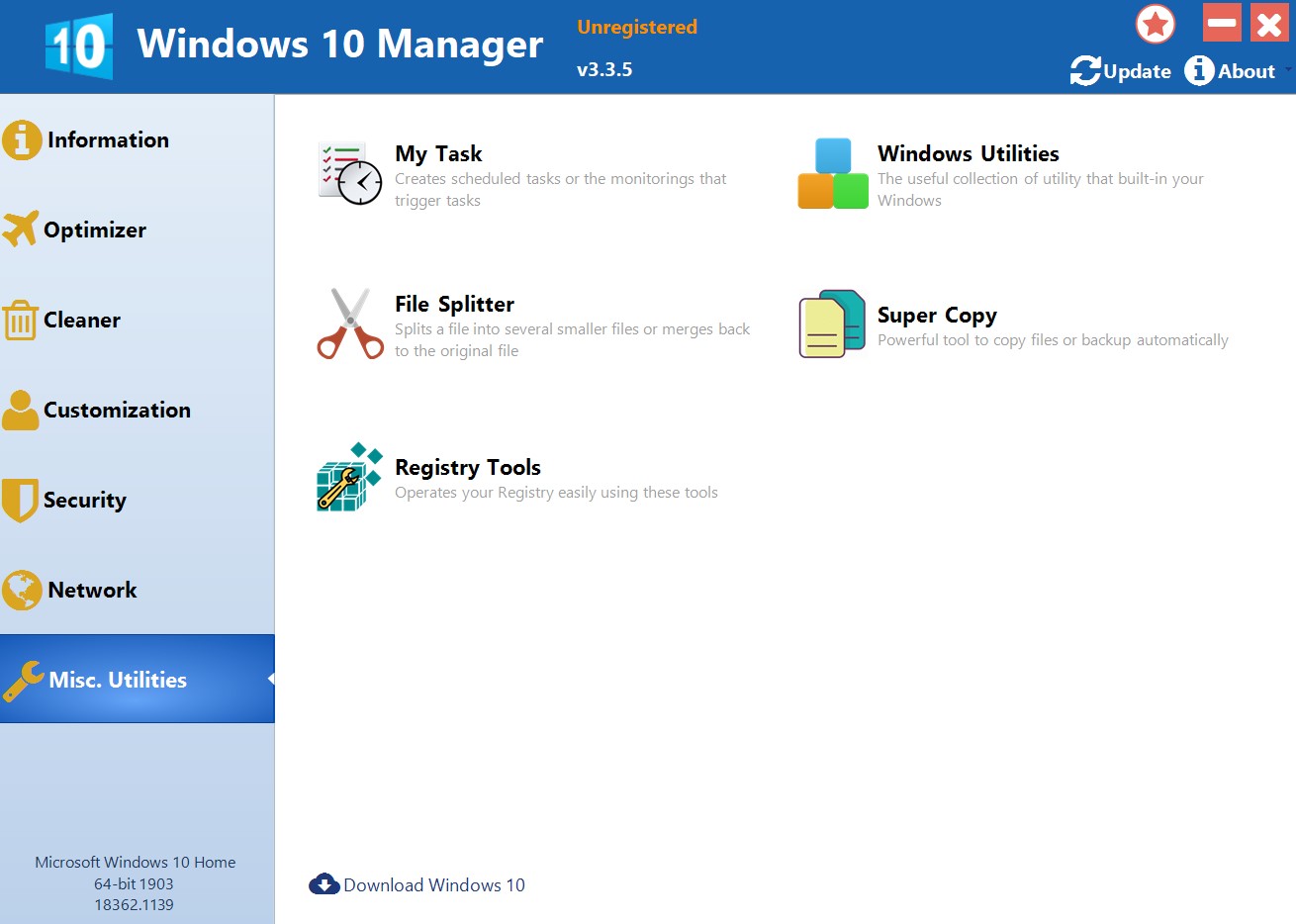 Windows 10 Manager for Windows