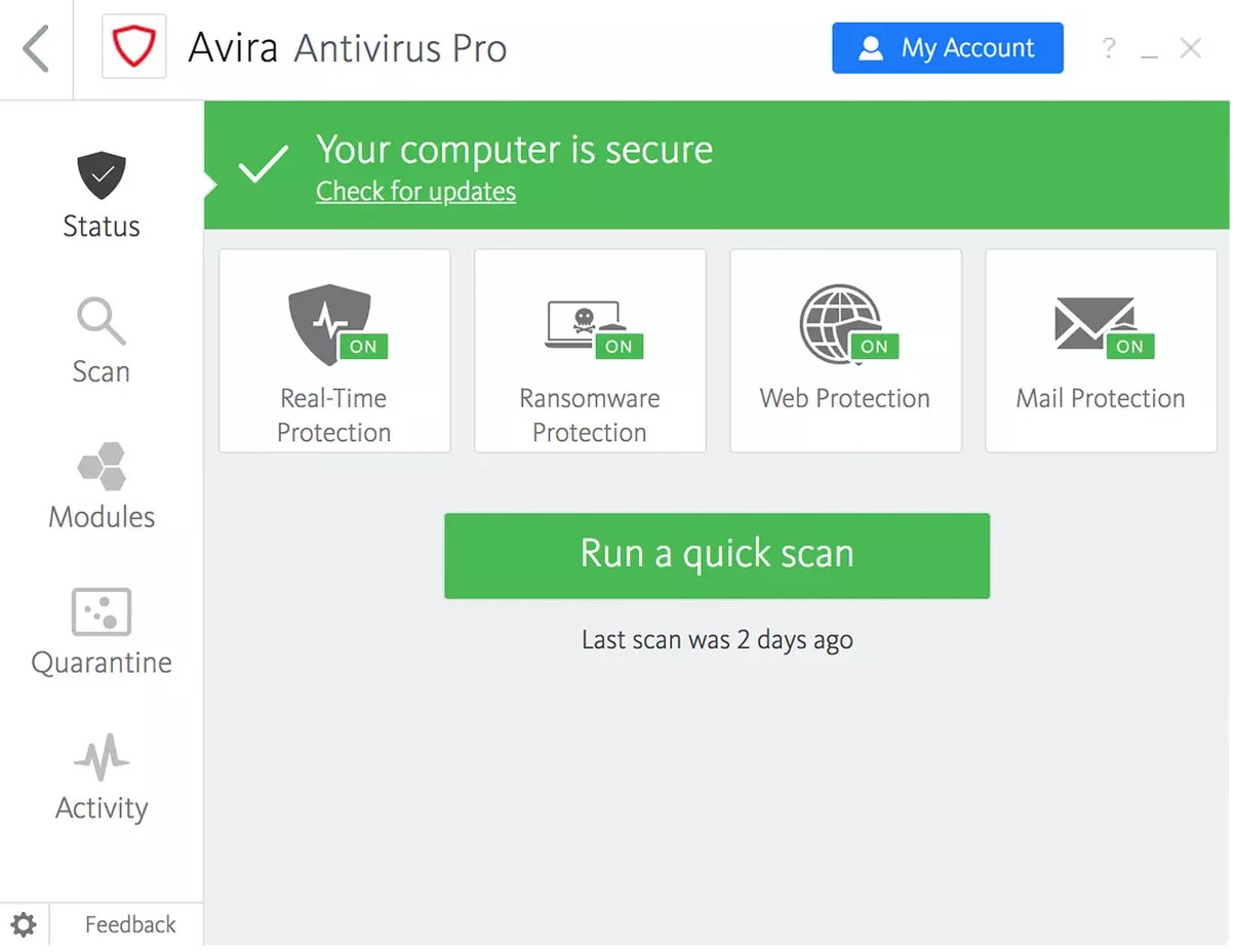 Avira Antivirus Pro for Windows
