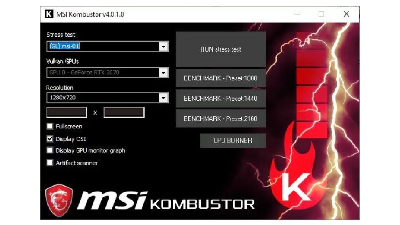 MSI Kombustor for Windows