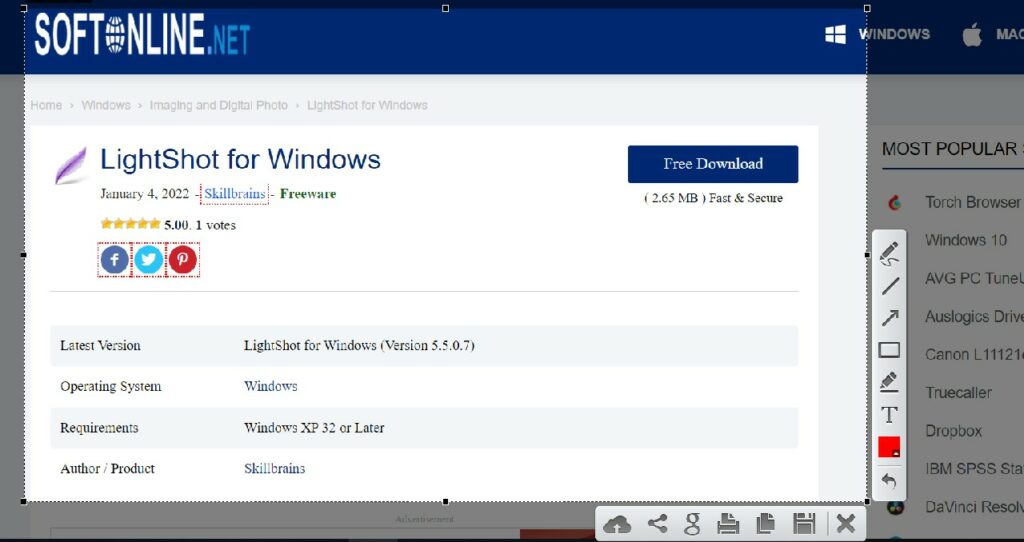 LightShot (2023 Latest) free Download for Windows 10/8/7/XP